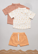 Jimmy shorts Play of Colors Earth Ochre organic muslin