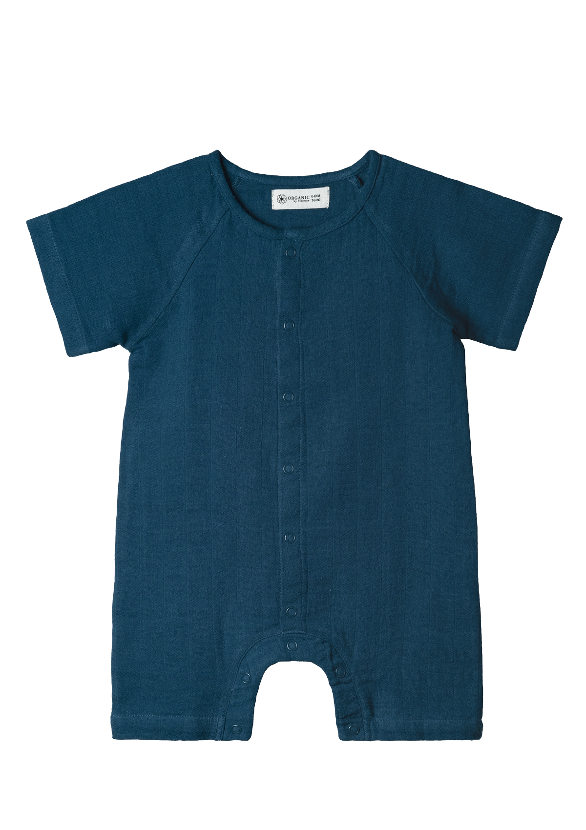 Playsuit short Play of Colors Petrol-blue organic muslin