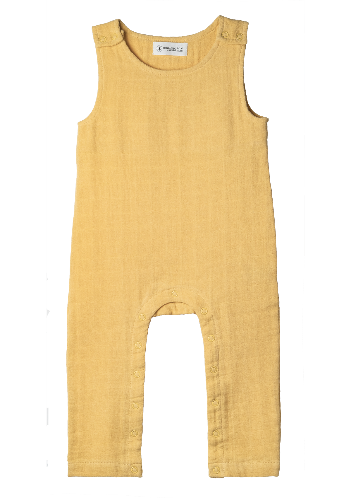 Playsuit sleeveless Play of Colors Sun-Ochre organic muslin