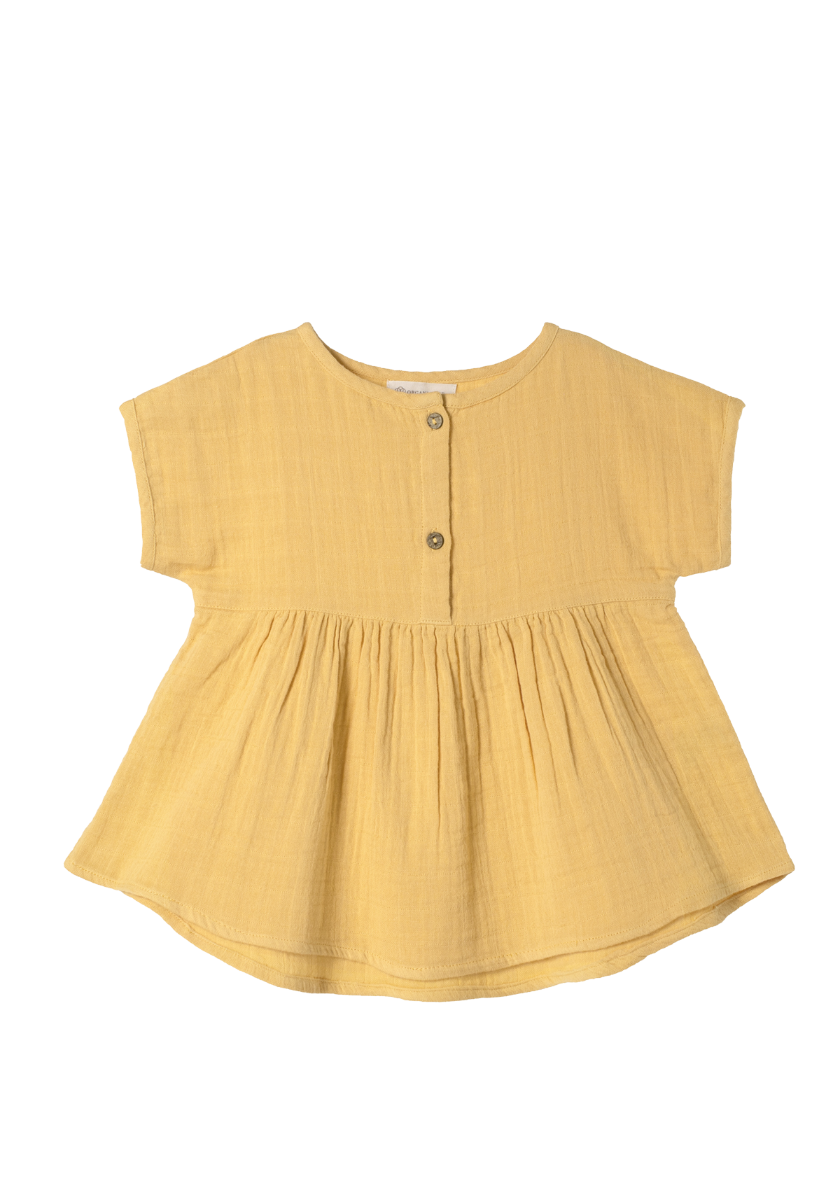 Tunic shirt Play of Colors Sun-Ochre organic muslin