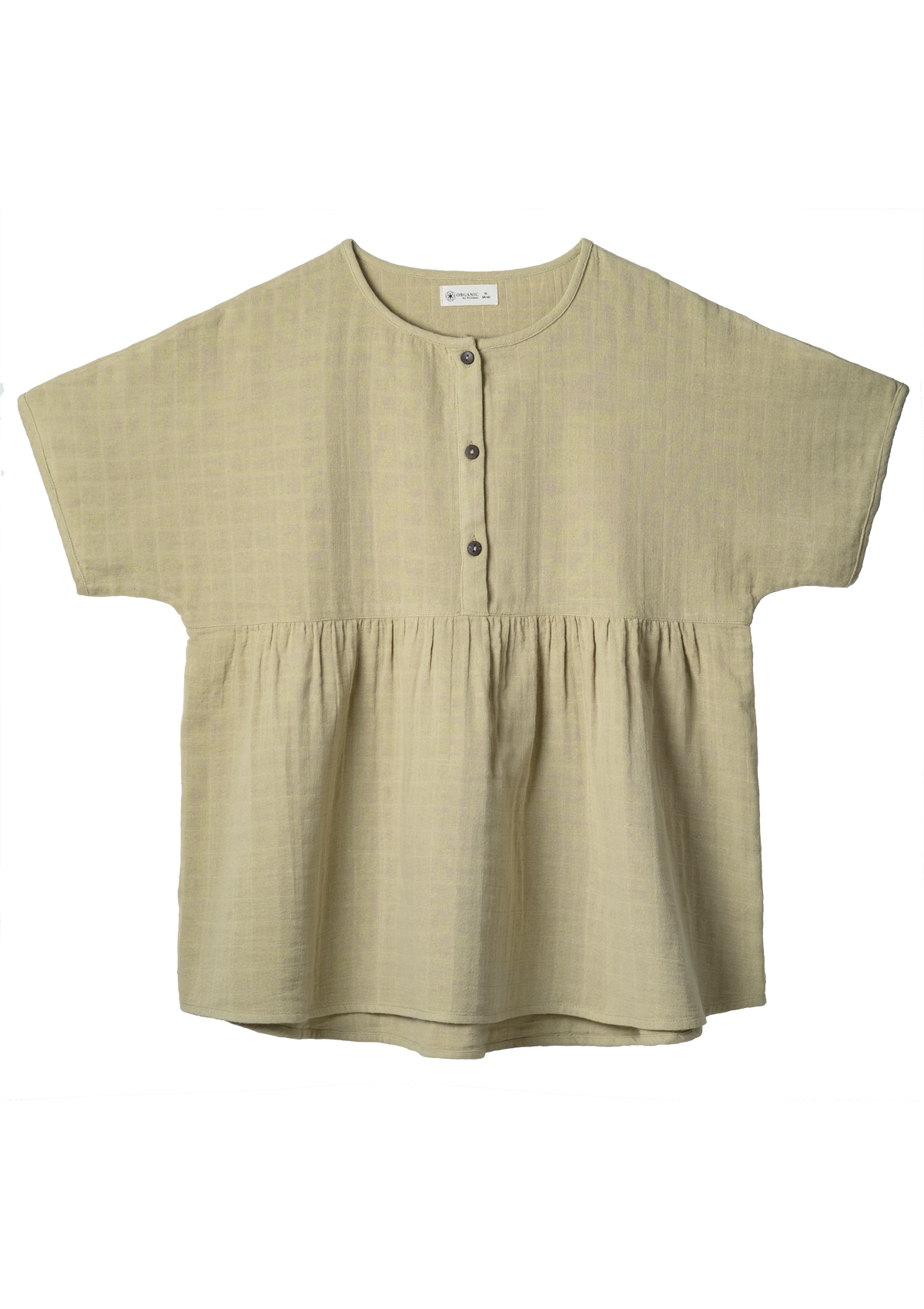 Tunic shirt Play of Colors Sage-green organic muslin